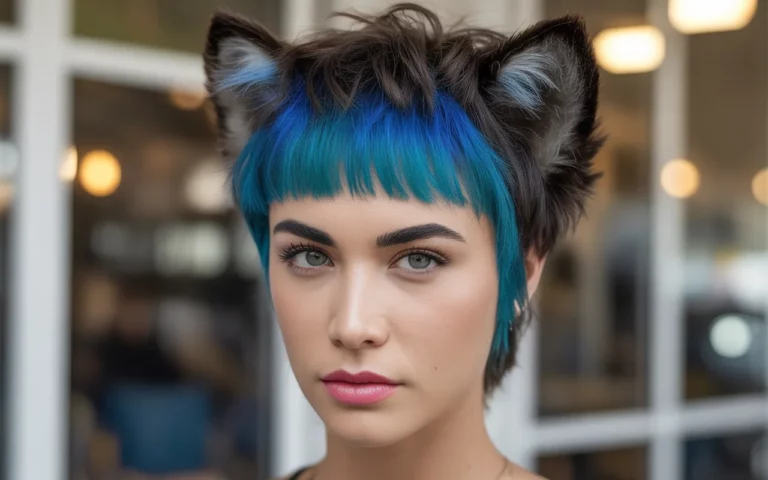 Wolf Cut With Colored Bangs