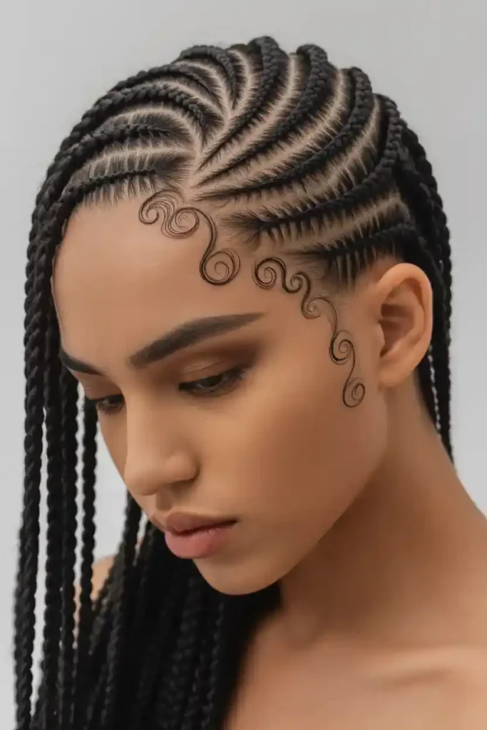 Zigzag Swirl Cornrows