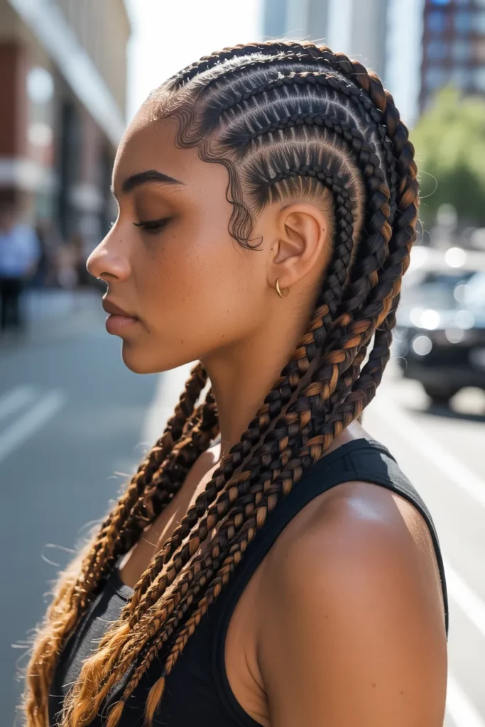 Ombre Swirl Cornrows