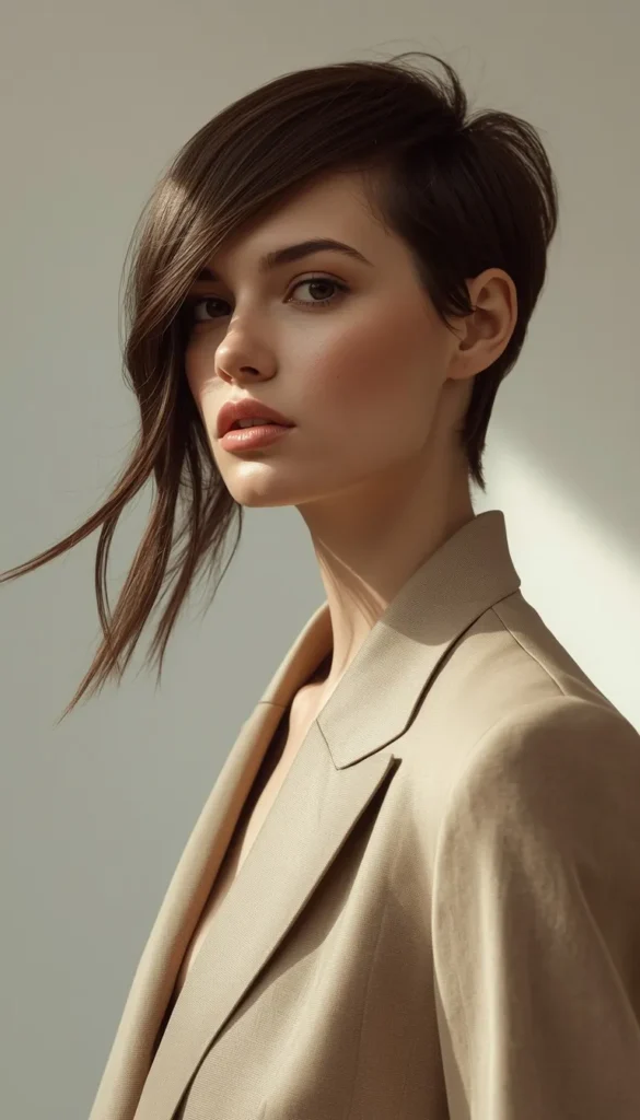 Asymmetrical Long Pixie Mullet
