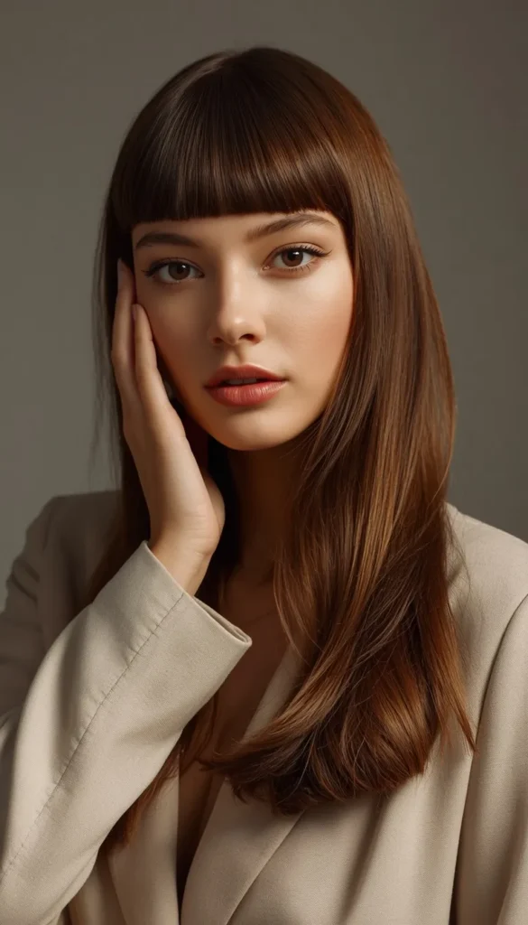 Blunt Bangs With Soft Layers