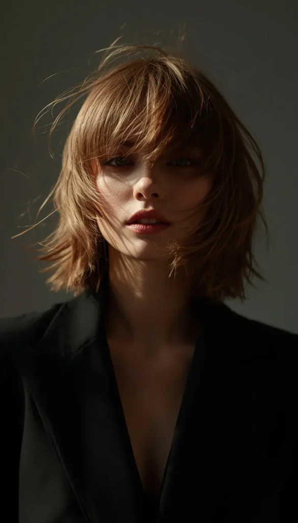  Choppy Layers With Textured Bangs