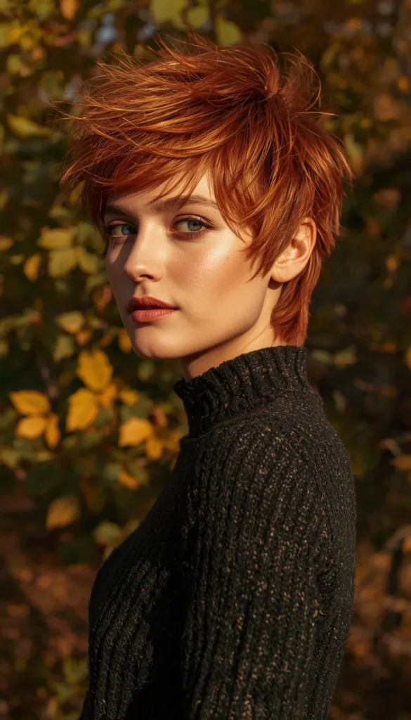 Copper Shaggy Pixie Mullet