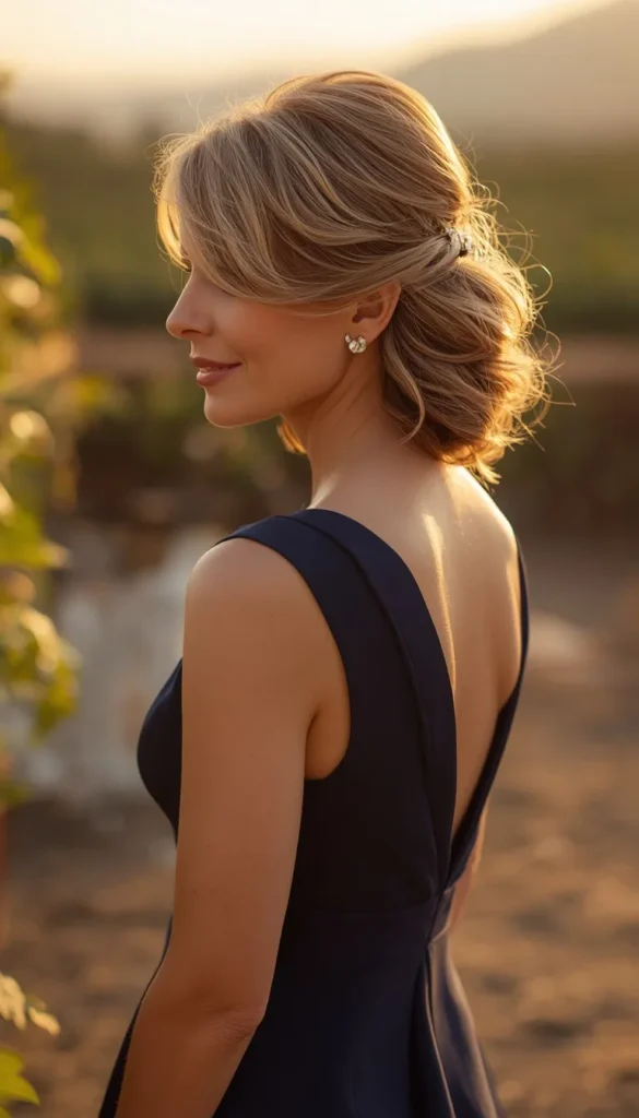 Half Up with Crown Volume