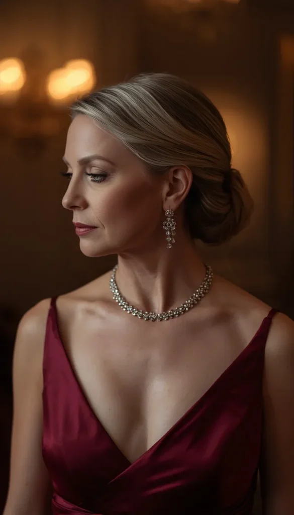 Low Chignon with Face Framing Pieces