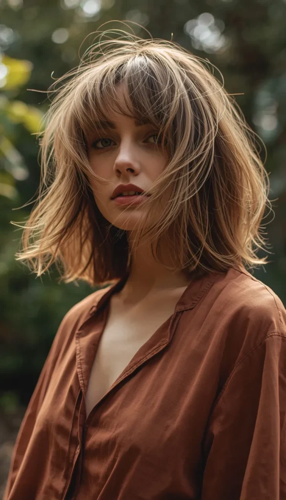 Messy Shoulder Length Cut with Face Framing Layers