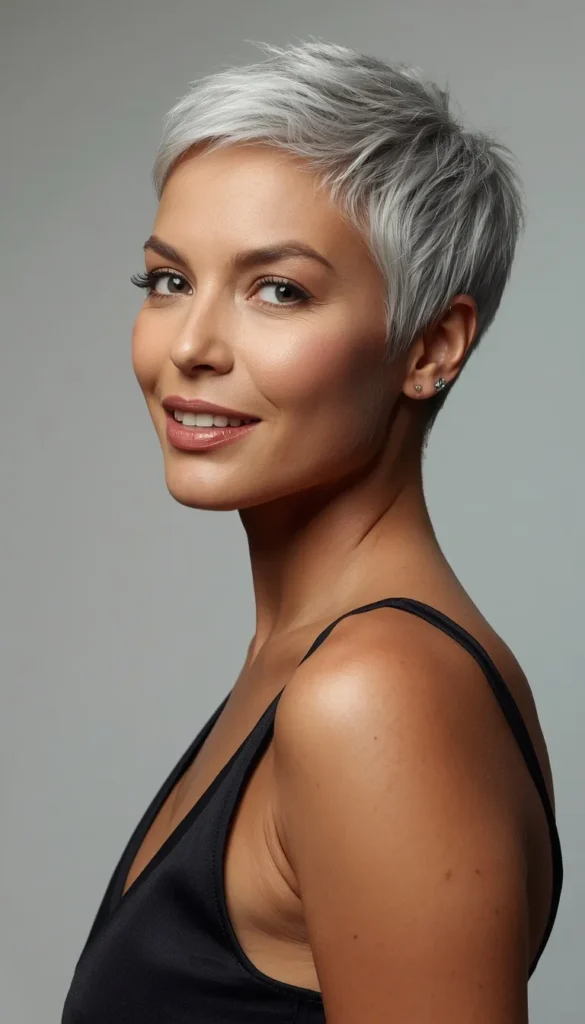 Salt and Pepper Pixie Mullet