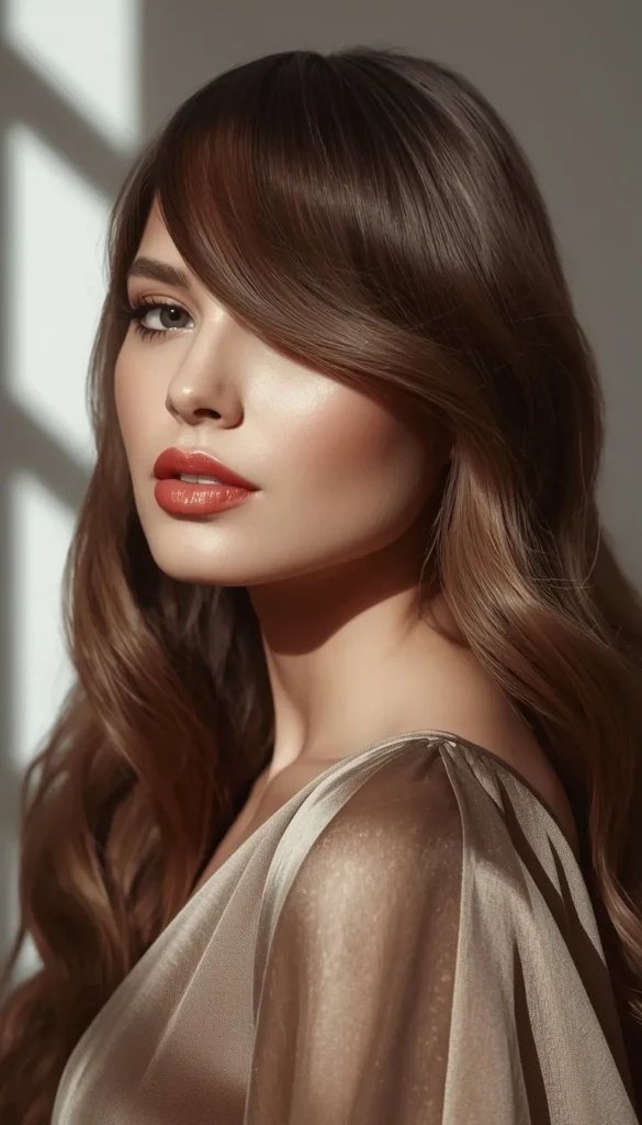 Side Swept Bangs With Face Framing Layers