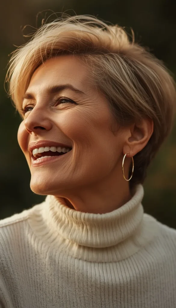 The Side Swept Bang Pixie for Effortless Elegance