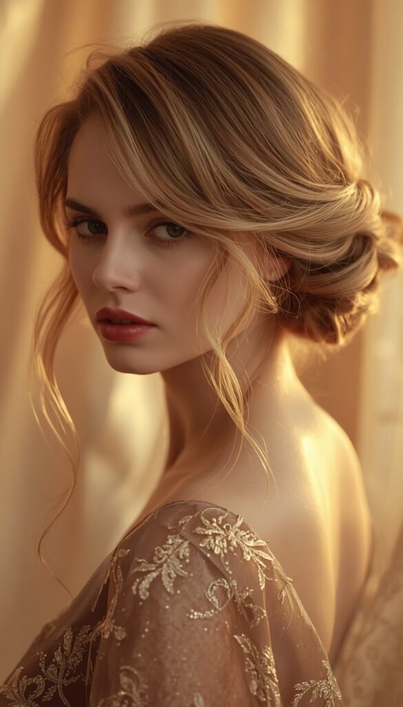 The Side Swept Chignon With Face Framing Pieces