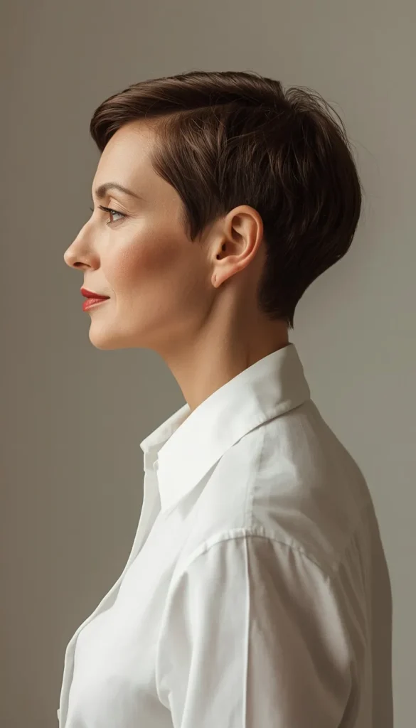 The Tapered Neckline Pixie for a Polished Finish