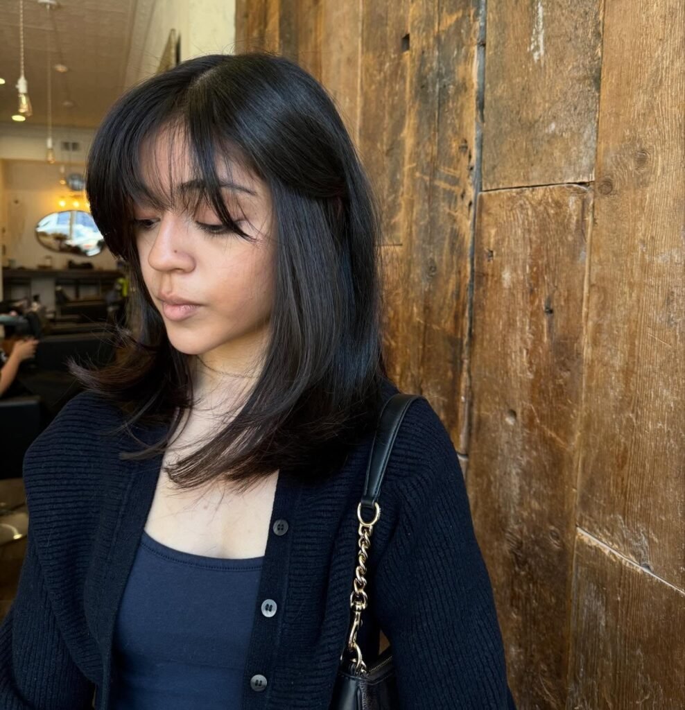 The Layered Bob with Wispy Bangs