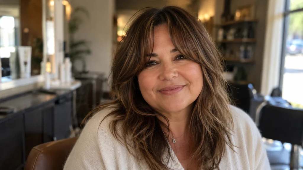 Bangs for Round Face Shapes Over 40