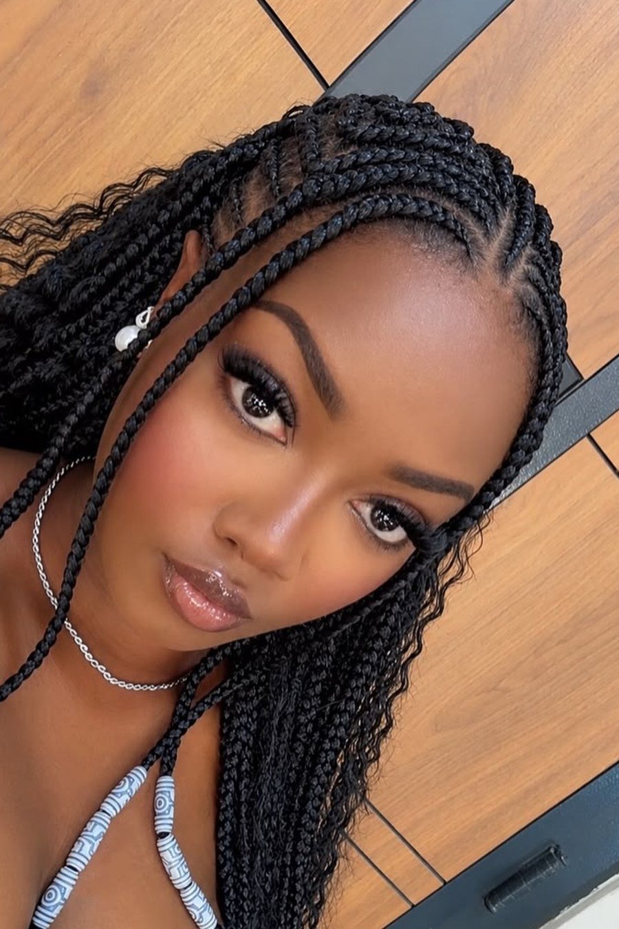 Classic Box Braids hairstyle for black women