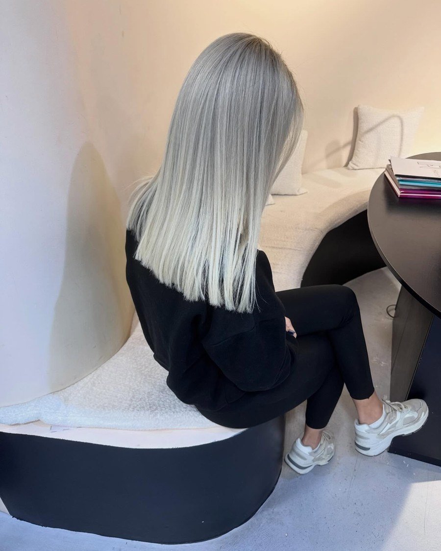 Icy Silver Gray - gray hair color