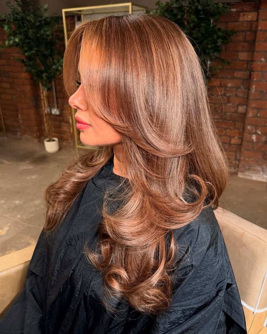 Soft face-framing layers - long layered haircut for women over 50