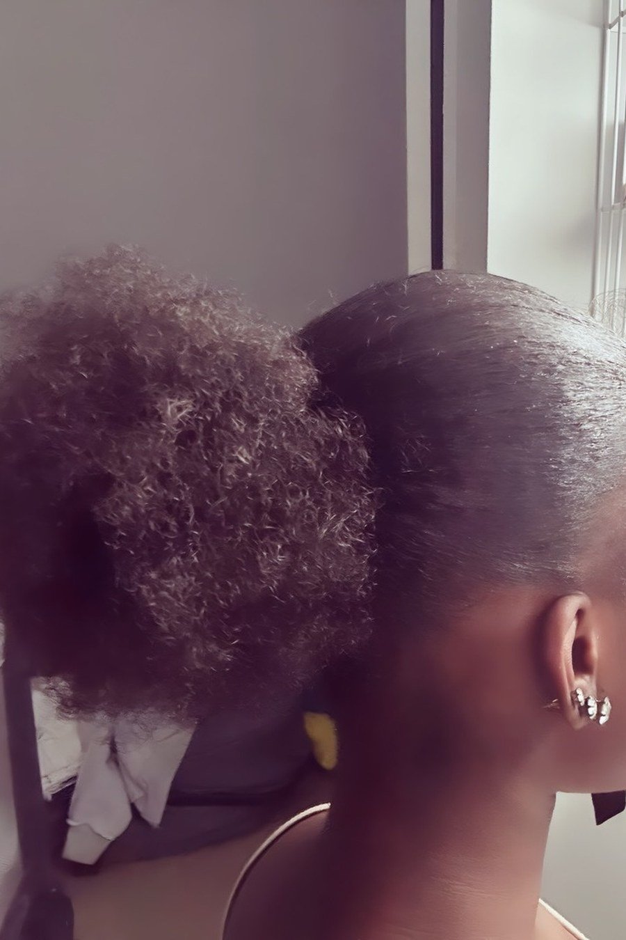 Sleek Low Puff - natural hair styles