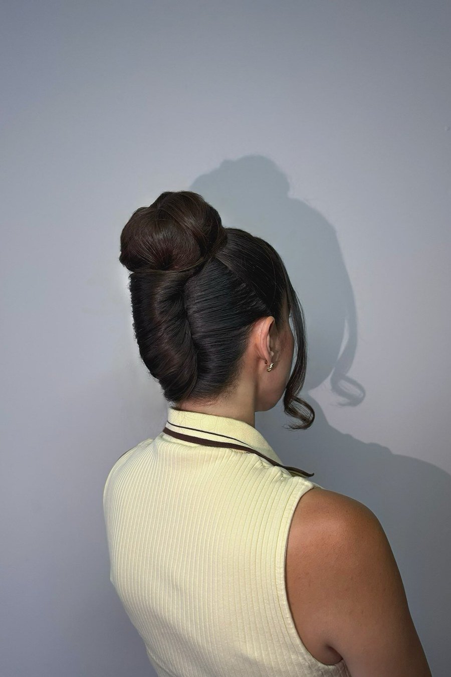 Sleek High Ballerina Bun bridesmaid hairstyle