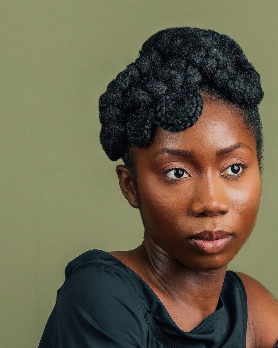 Crown-Wrapped Goddess Cornrows - fall hairstyles for black women