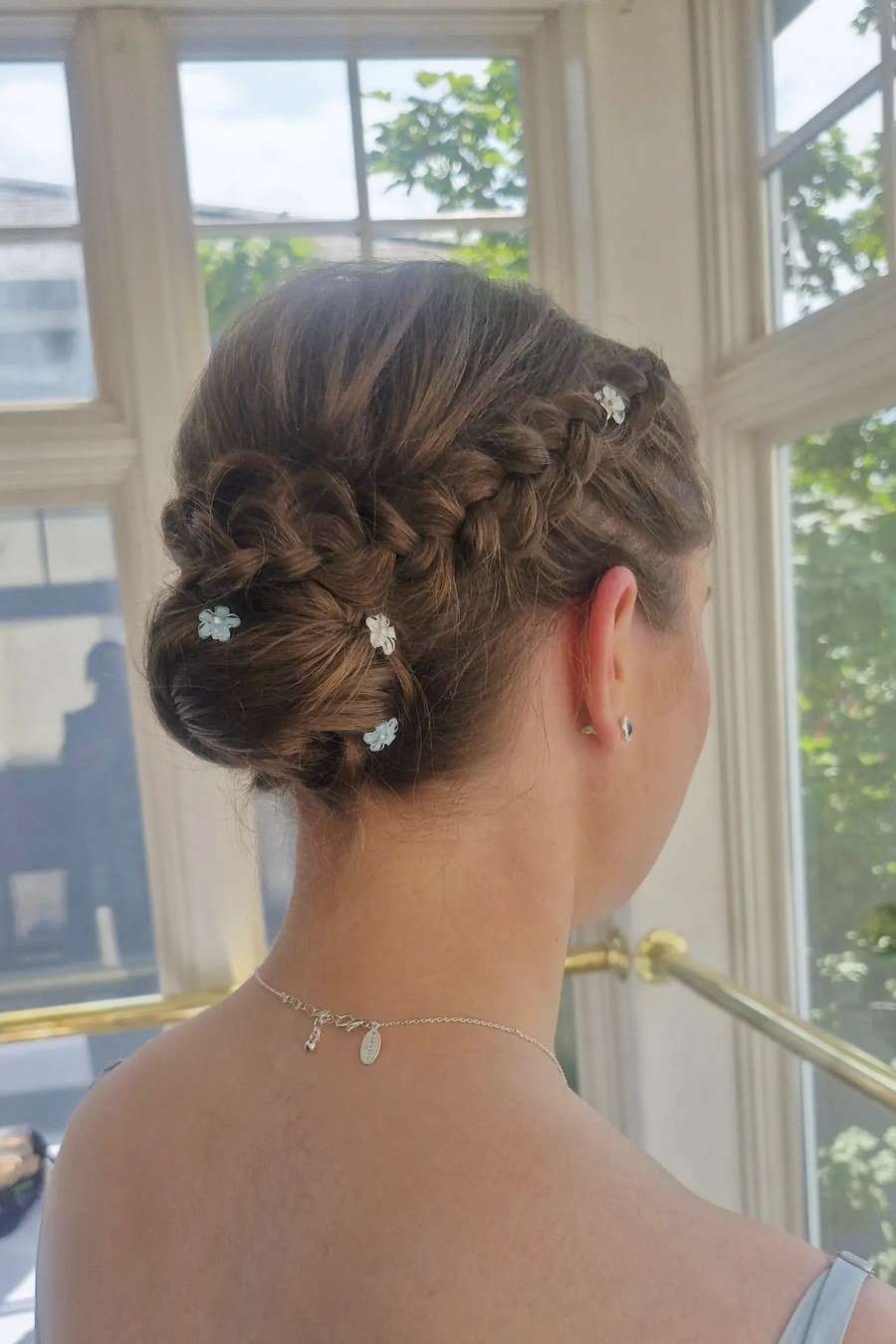 Braided Crown Updo bridesmaid hairstyle