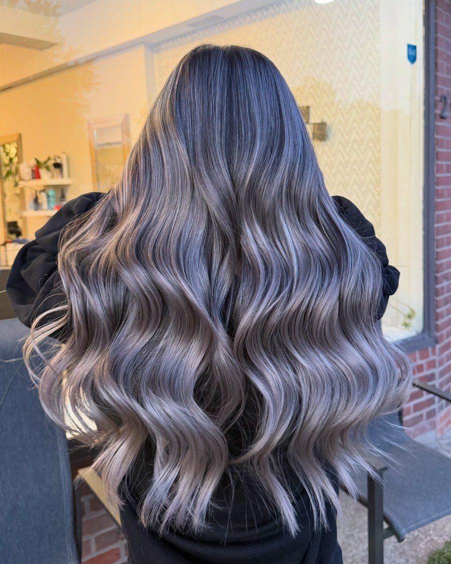 Greige Balayage - gray hair color
