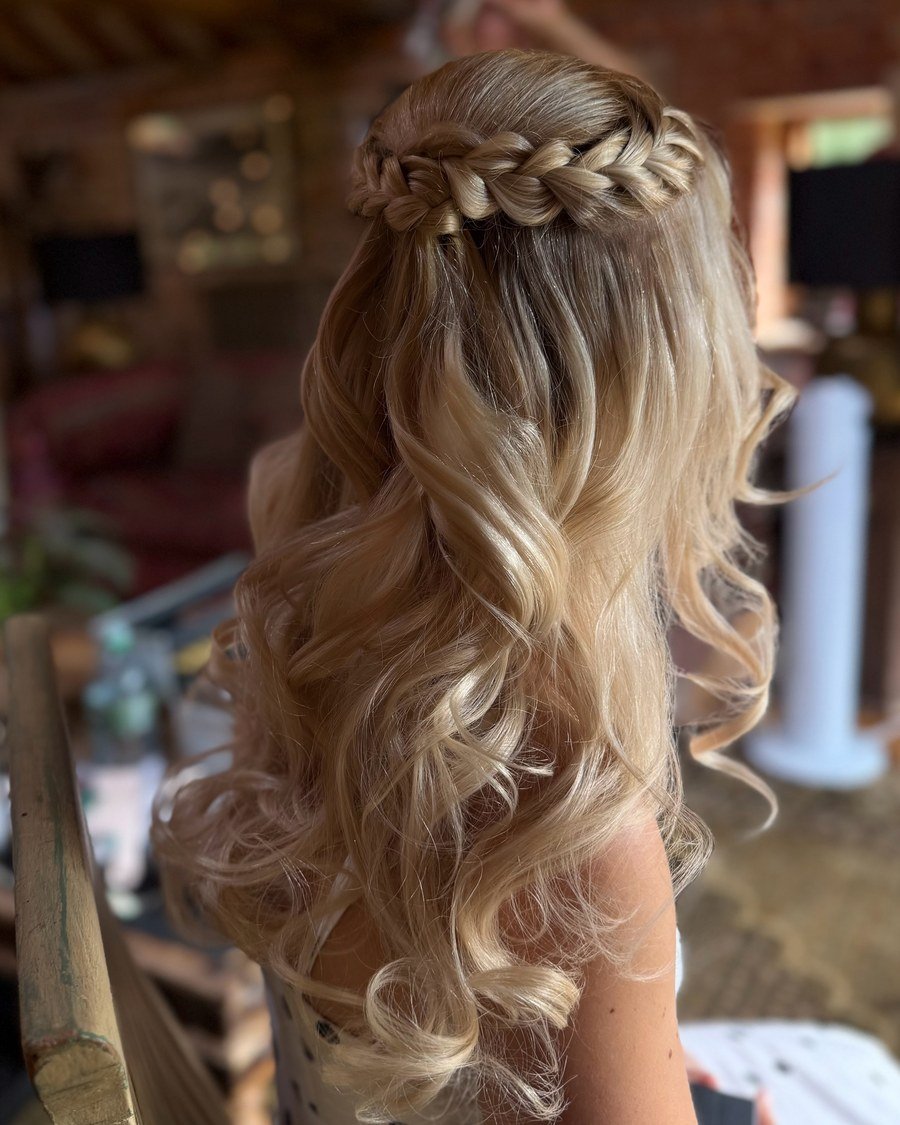 Romantic Braided Crown - fall hairstyles for black women