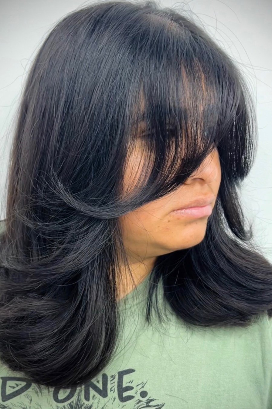 Long Layers with Face-Framing Highlights mom haircut idea