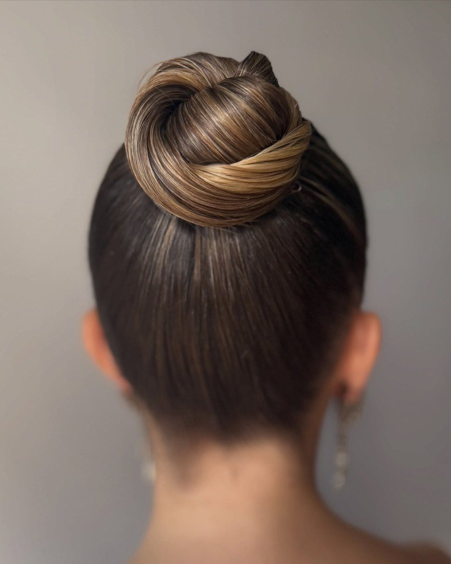 Elegant Ballerina Bun - semi formal hairstyles for women