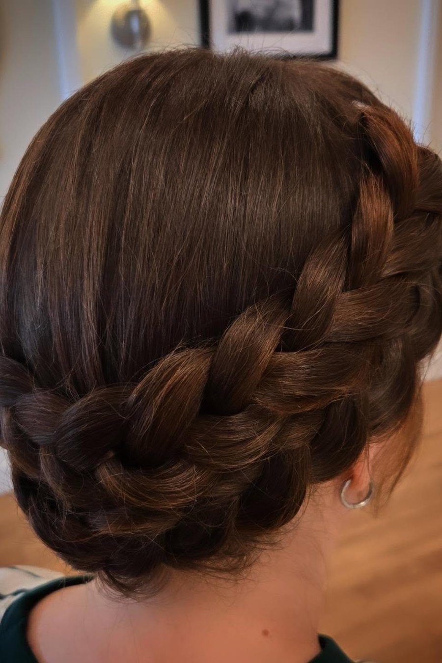 Braided Crown Halo — easy updo for wedding guest hairstyle