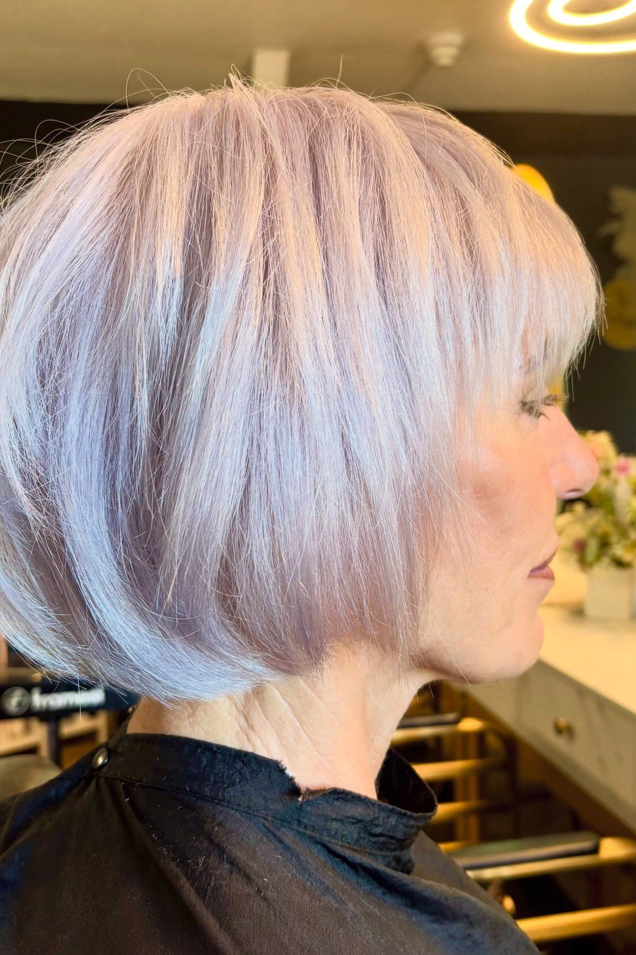 Tousled Shaggy Bob - low maintenance short grey hairstyles for women