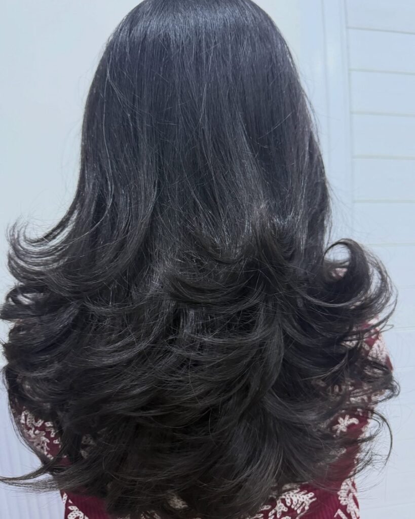 Textured ends - long layered haircut for women over 50