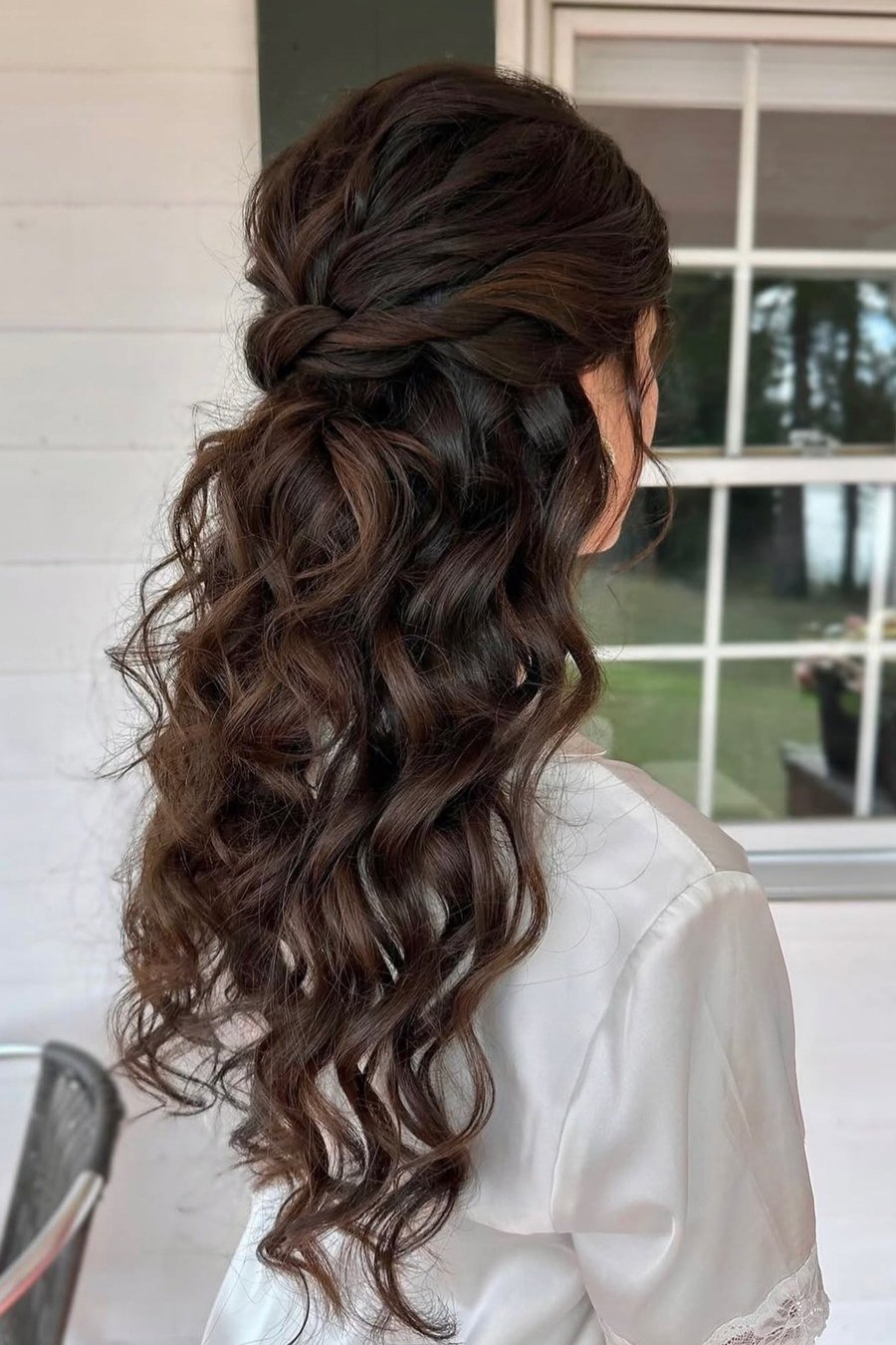 Half-Up Twisted Crown bridesmaid hairstyle