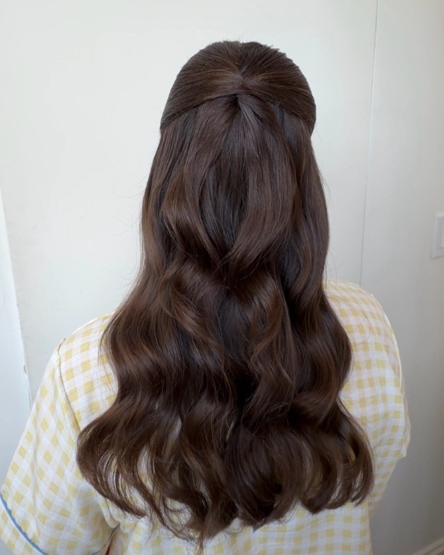 Classic Half-Up Waves - semi formal hairstyles for women