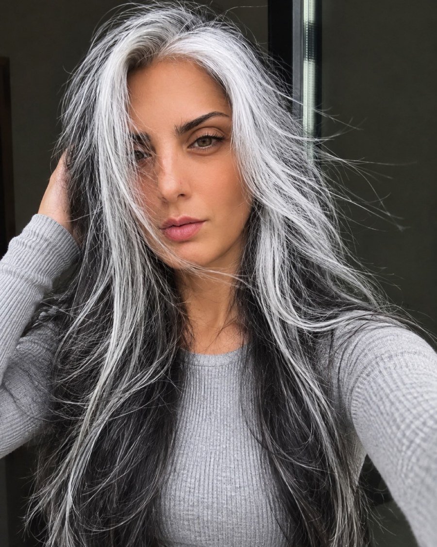 Marbled Silver - gray hair color
