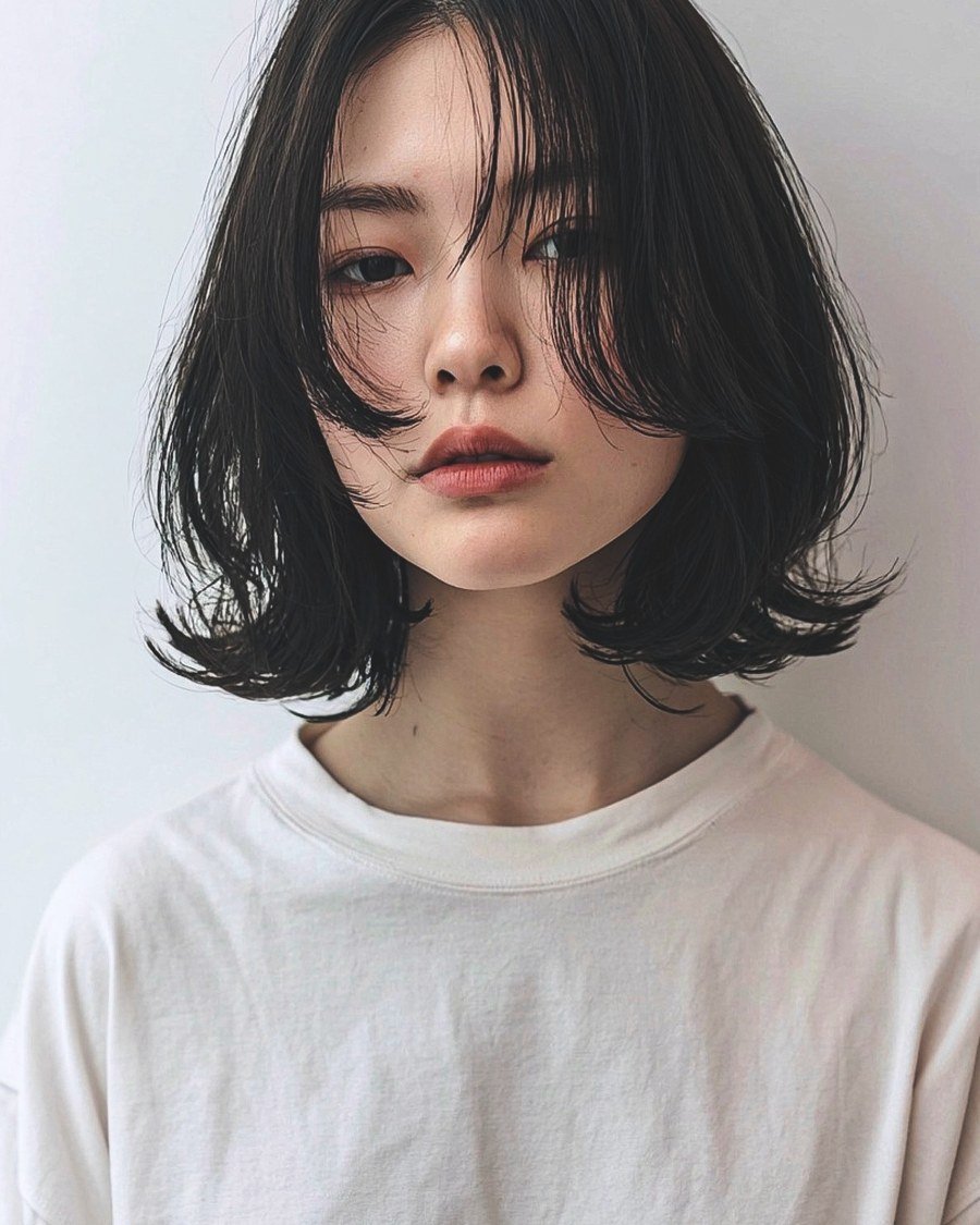 Classic Bob with Soft Fringe - fall hairstyles for black women