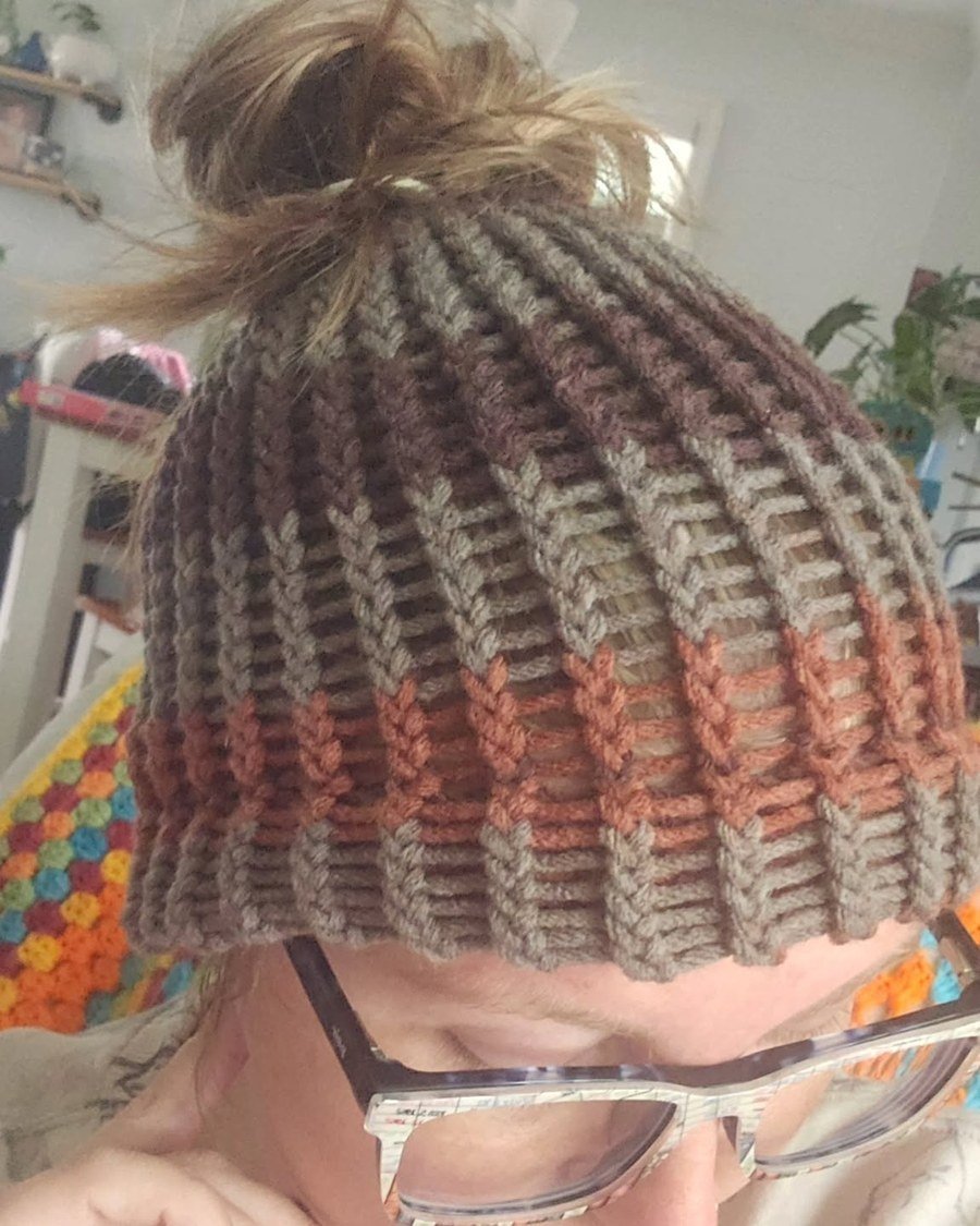 The Messy Textured Bun - beanie hairstyles