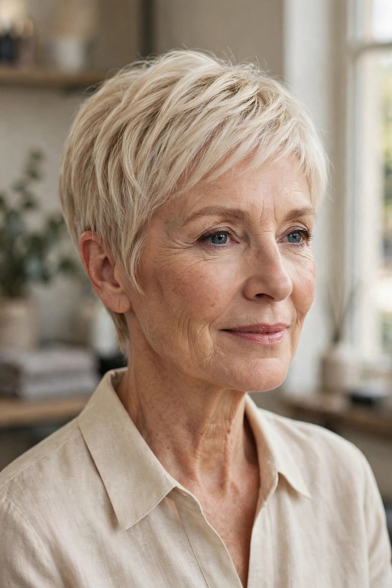Blonde hair color idea for women over 50: Baby Blonde