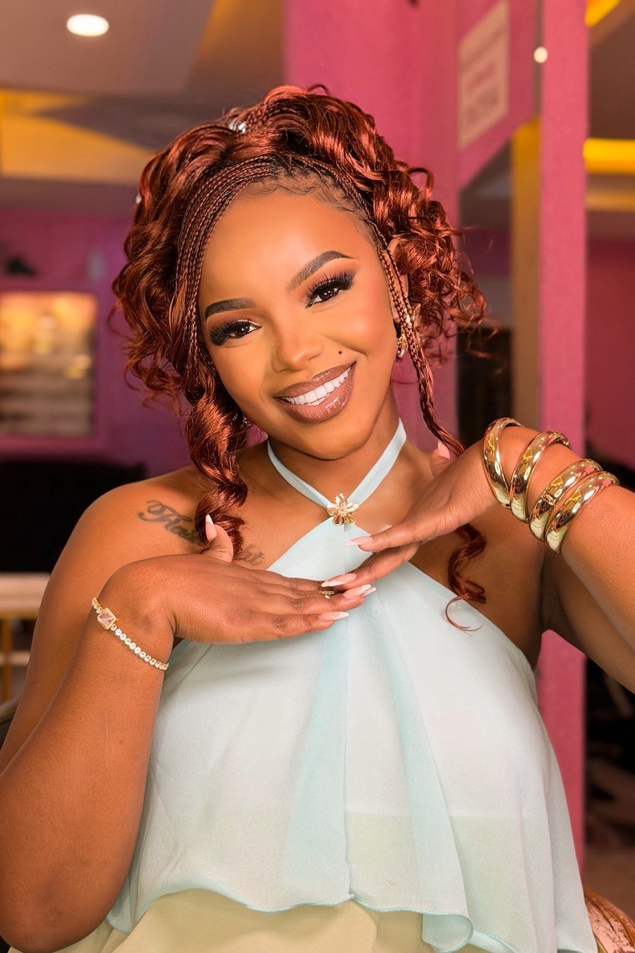 Braided Curly Updo - curly hairstyles