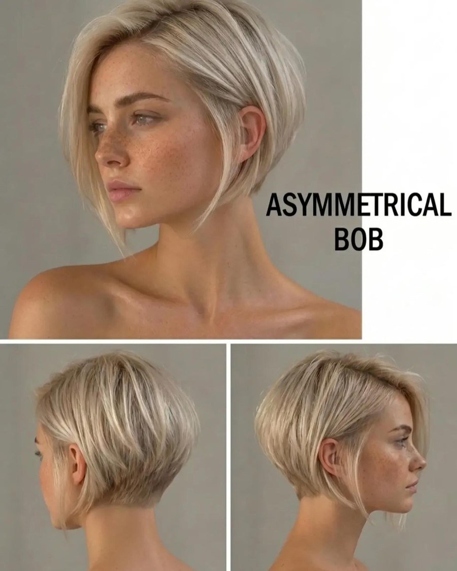 The Asymmetrical Bob womens haircut