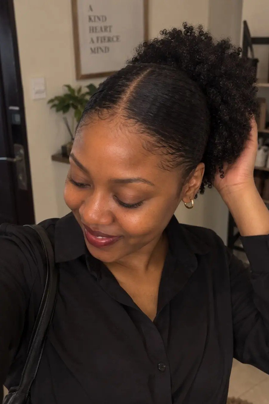 Sleek High Puff hairstyle for black women