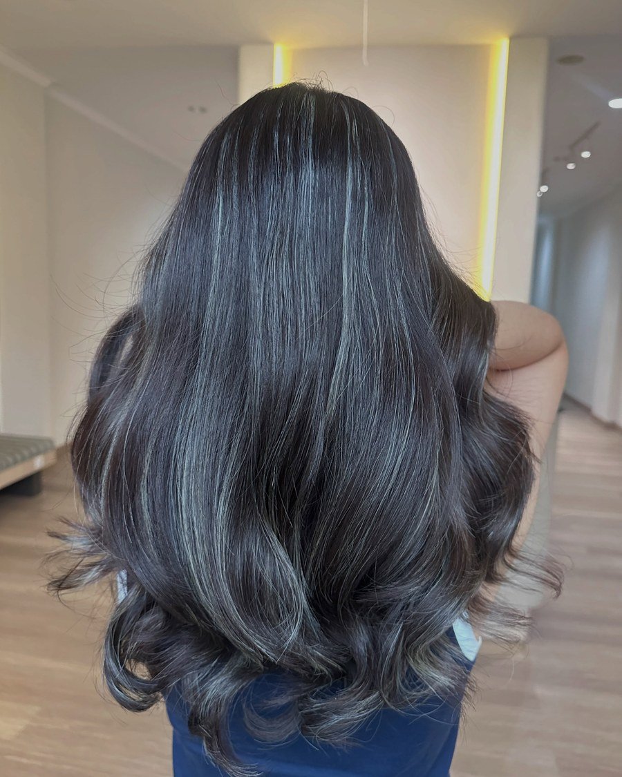 Dimensional Silver Highlights - gray hair color