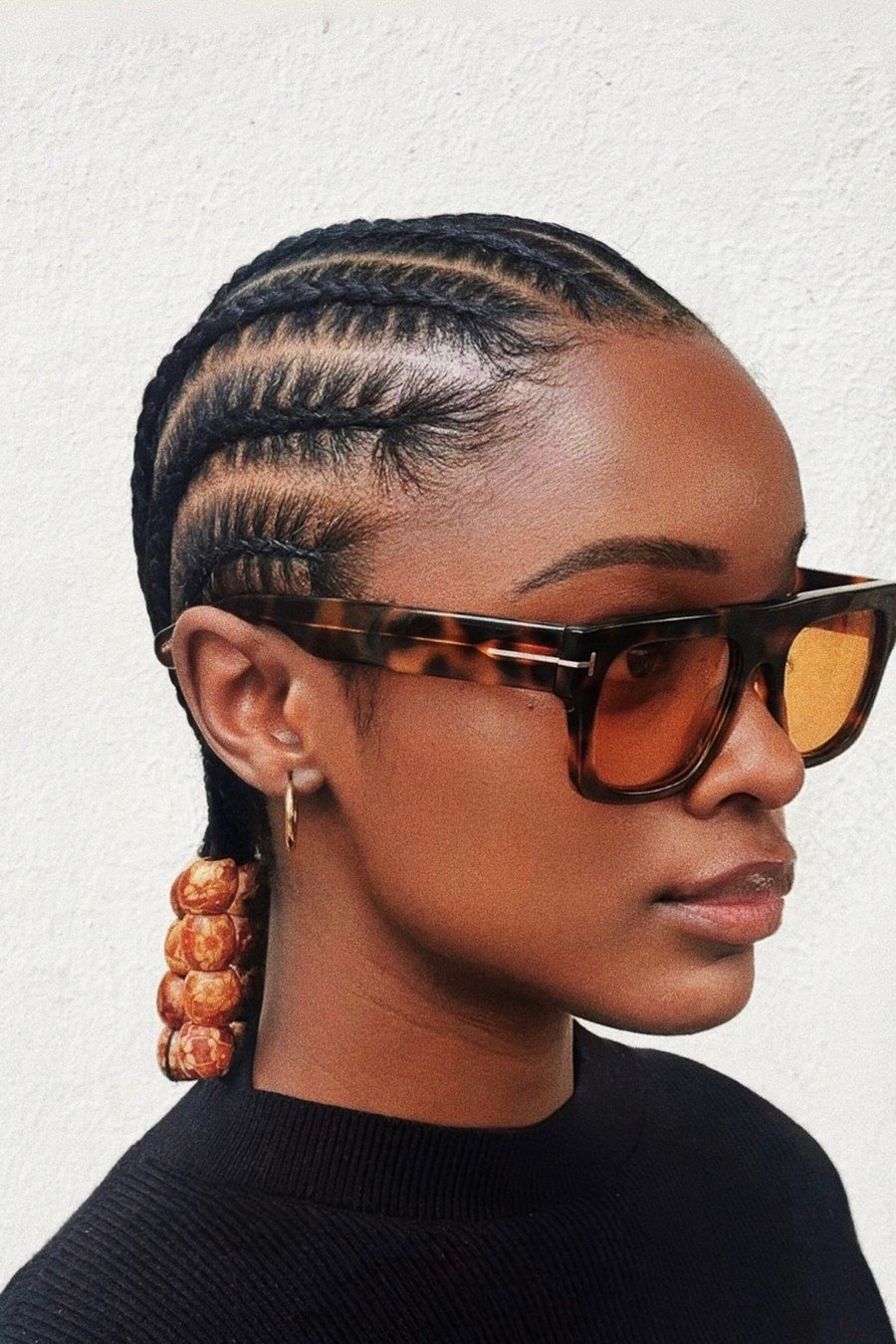 Cornrows with Beads - natural hair styles