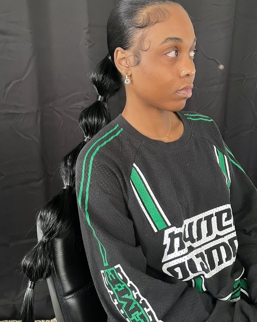 Bubble Braid Ponytail - fall hairstyles for black women