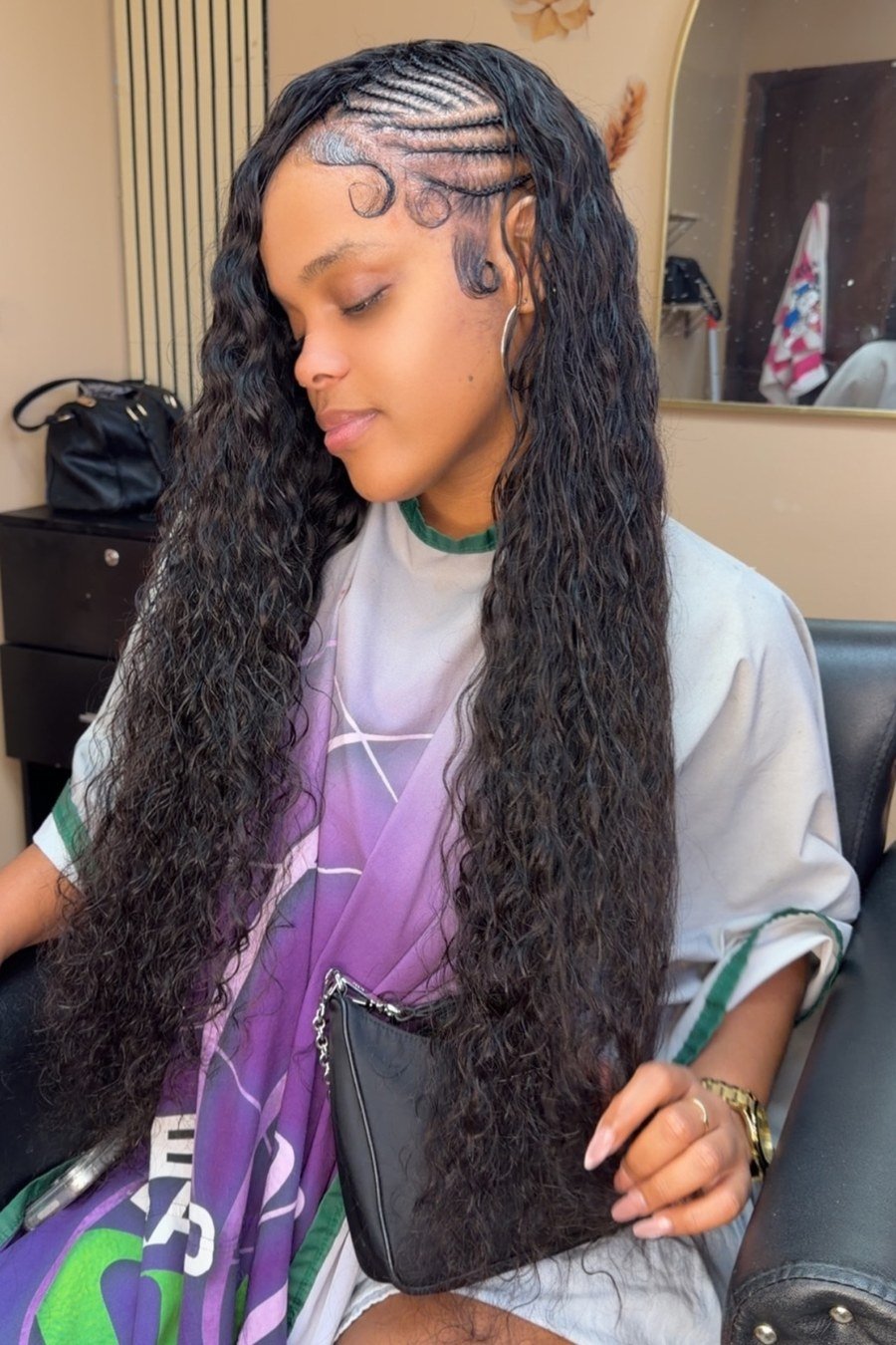 Cornrows into Curly Ends - curly hairstyles