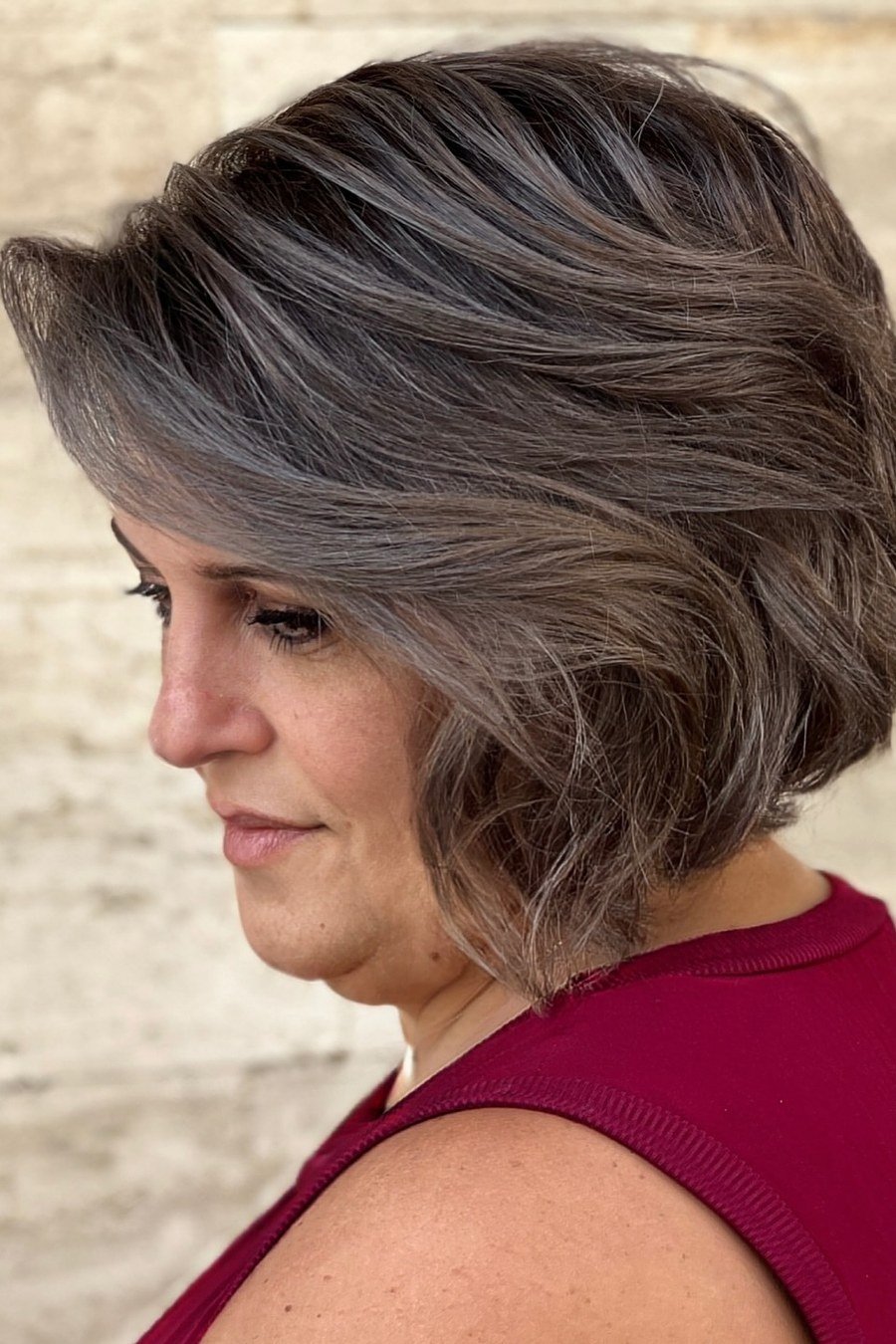 Soft Waves Crop - low maintenance short grey hairstyles for women