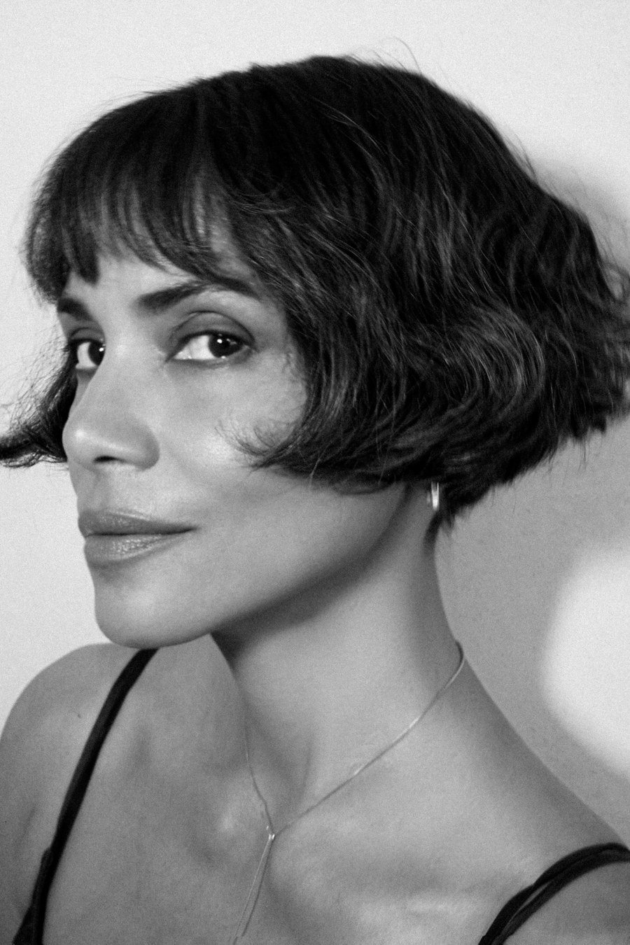Short Wavy Bob with Blunt Bangs mom haircut idea