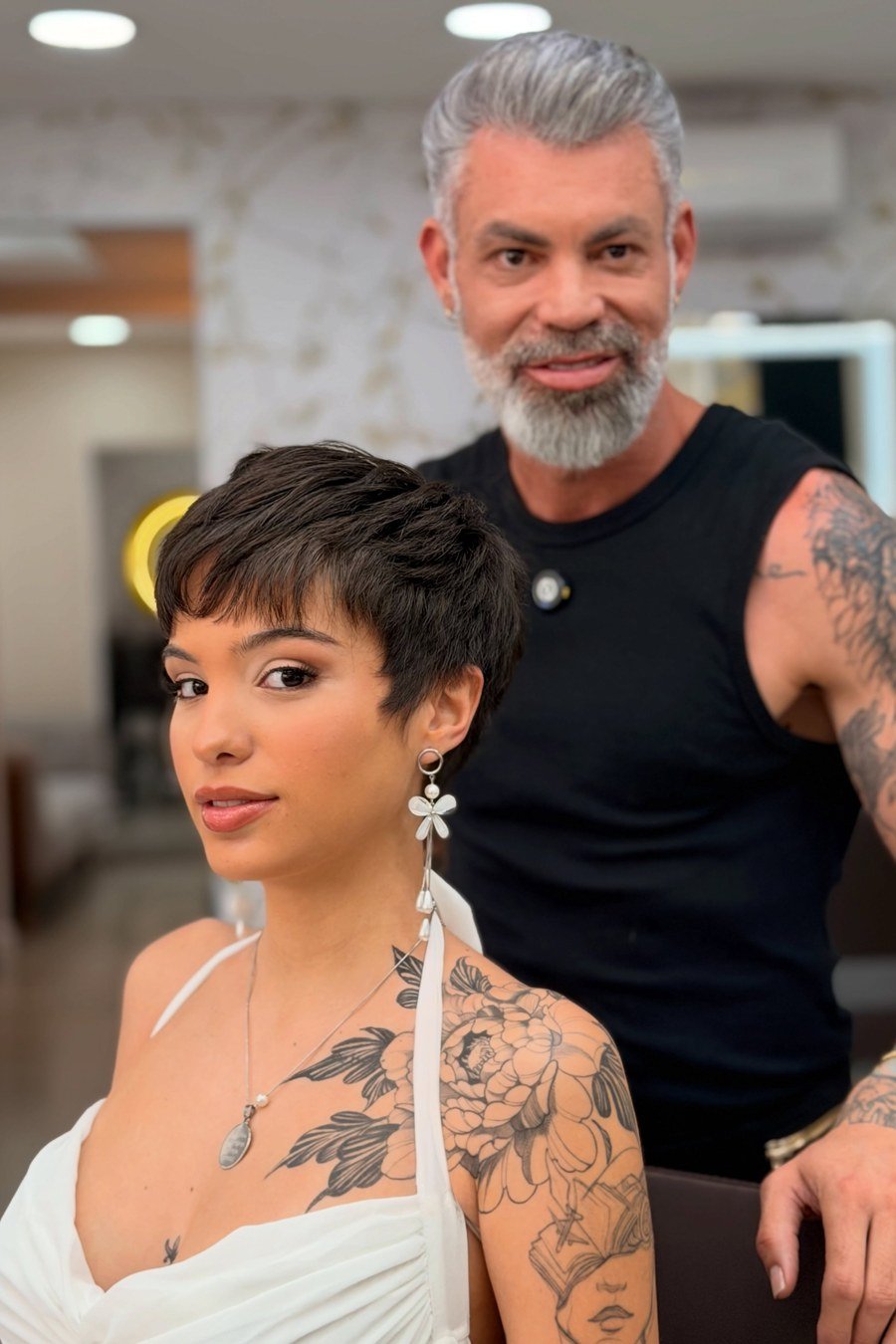 Short Brown Pixie with Soft Fringe mom haircut idea