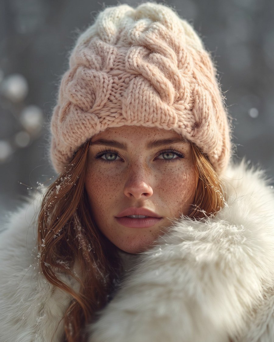 Face-Framing Waves - beanie hairstyles