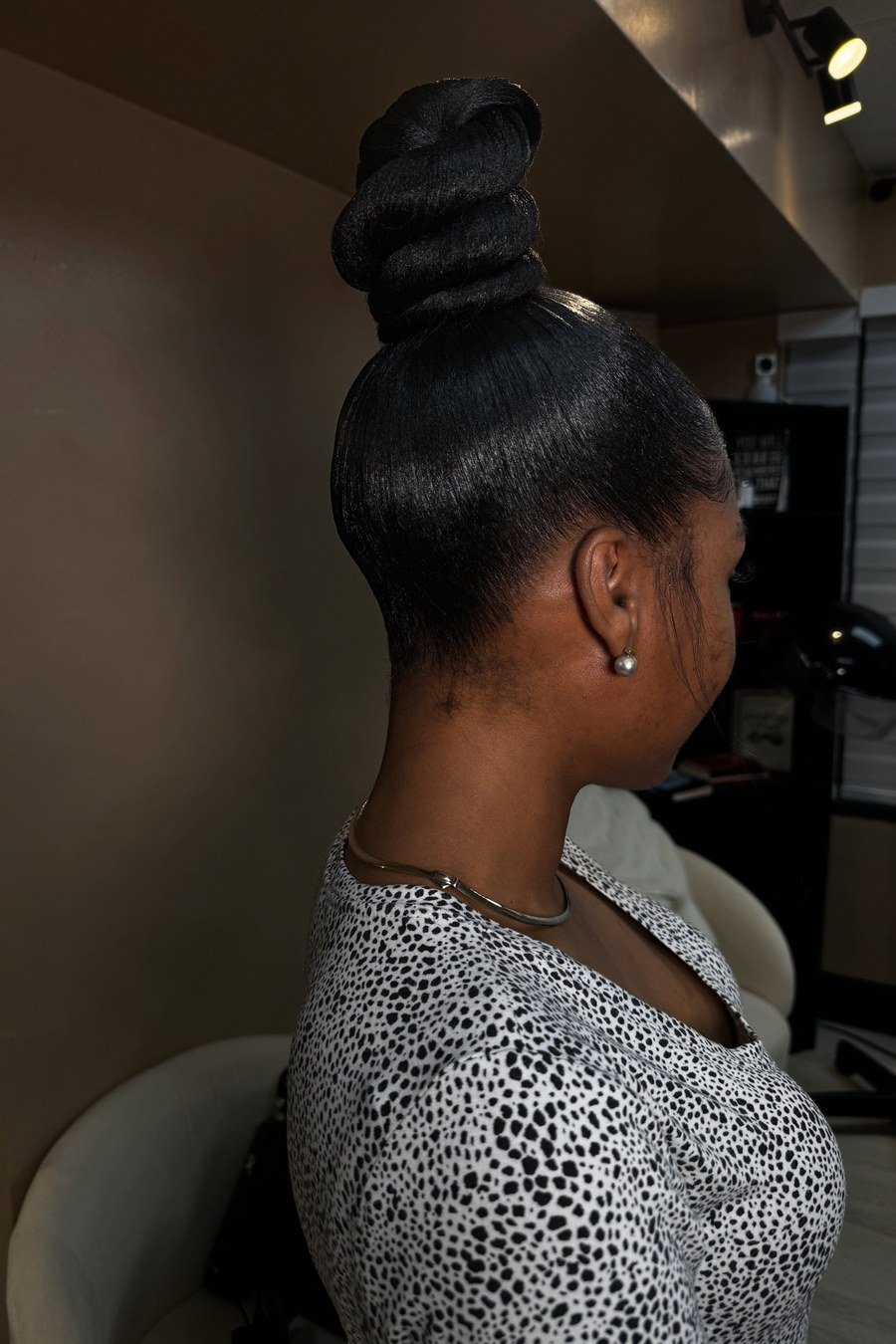 High Bun with Laid Edges - natural hair styles