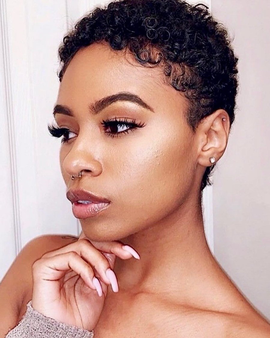 Tapered Fade with Coily Crown - fall hairstyles for black women